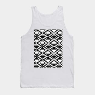 black and white hexagon seamless pattern Tank Top